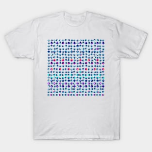 Psychedelic tiny circles in blue T-Shirt